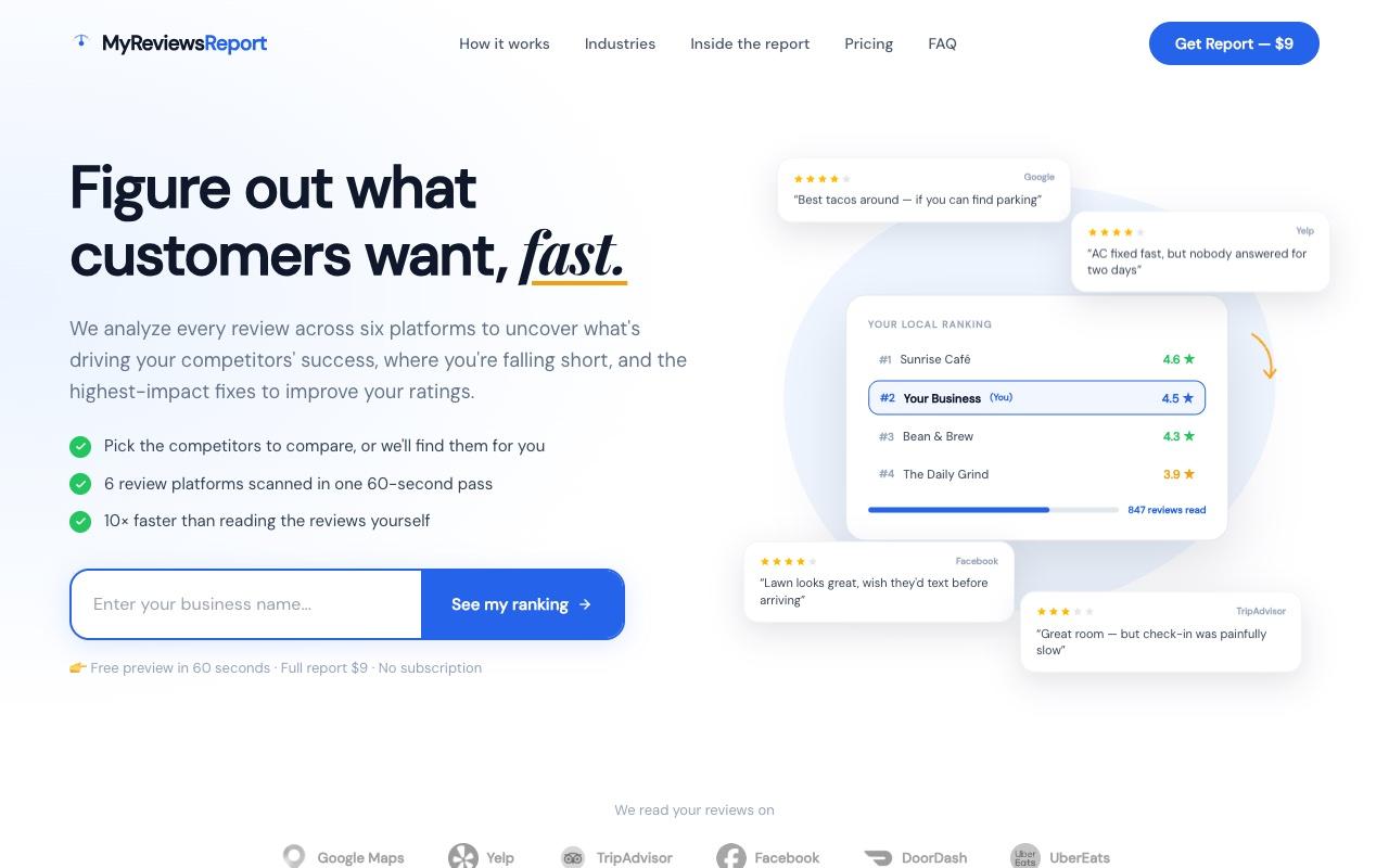MyReviewsReport screenshot