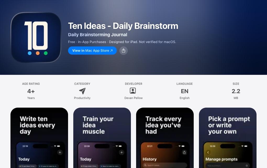 Ten Ideas screenshot
