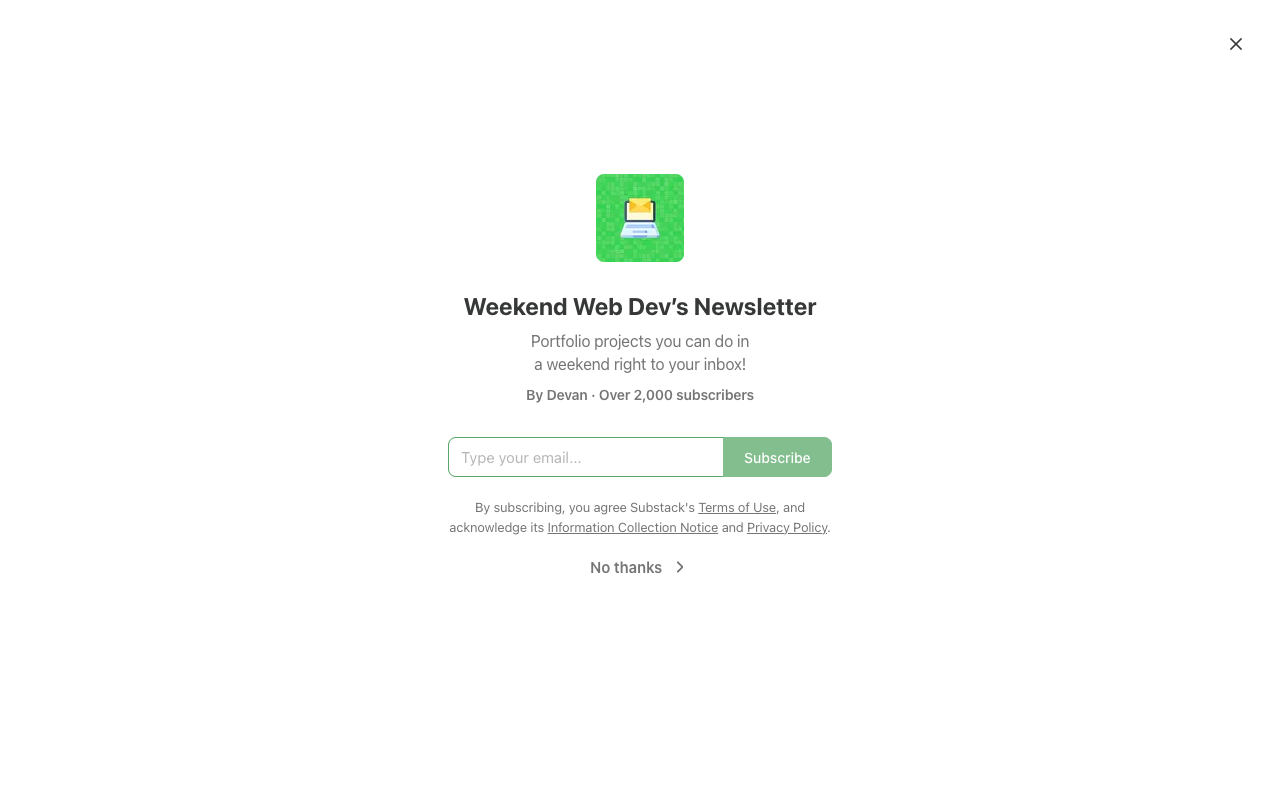 Weekend Web Dev screenshot